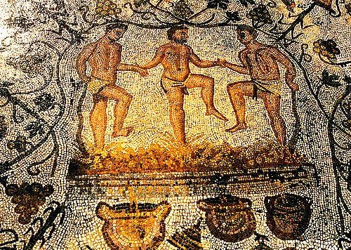 grape harvest and wine making in Roman Empire